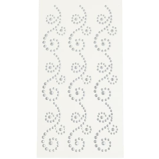 12 Packs: 3 ct. (36 total) Clear Flourish Adhesive Rhinestones by Recollections™